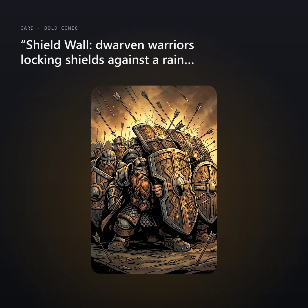 Comic-style Shield Wall card art
