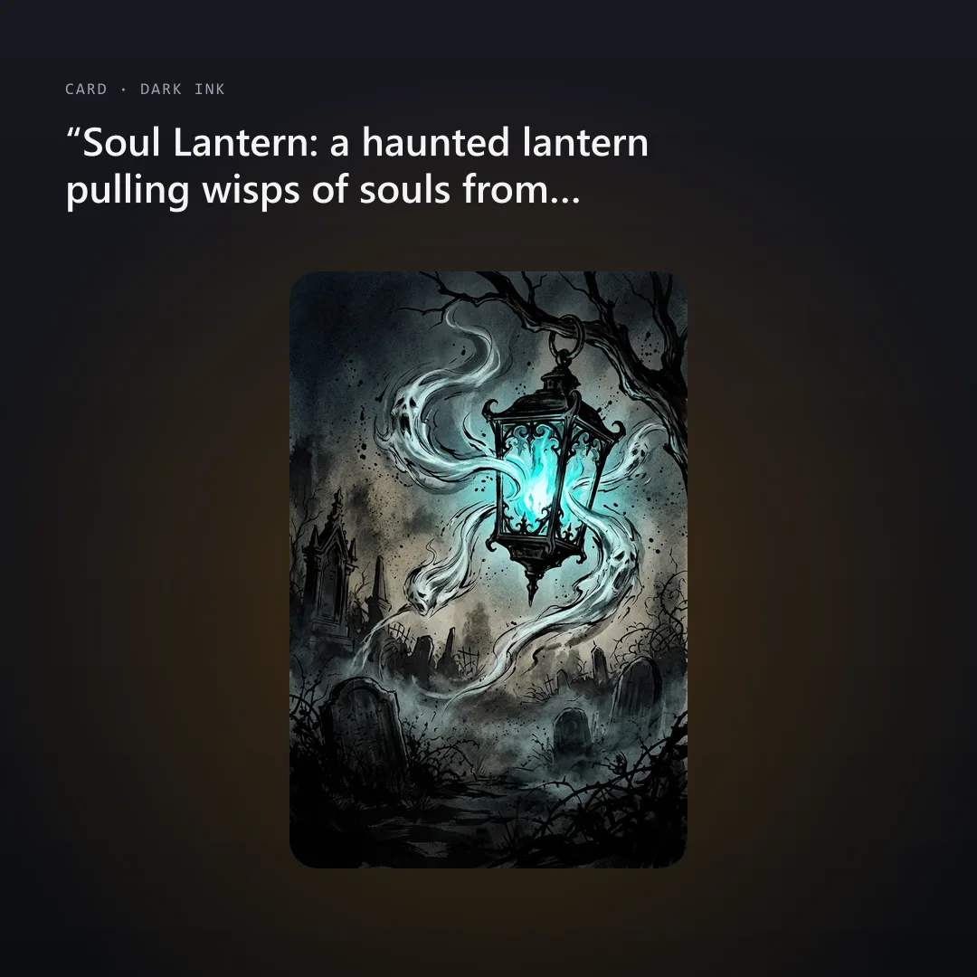 Dark ink Soul Lantern card art