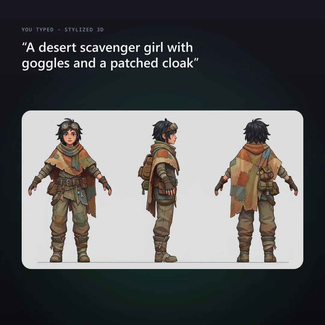 Character Turnaround Sheet: example result