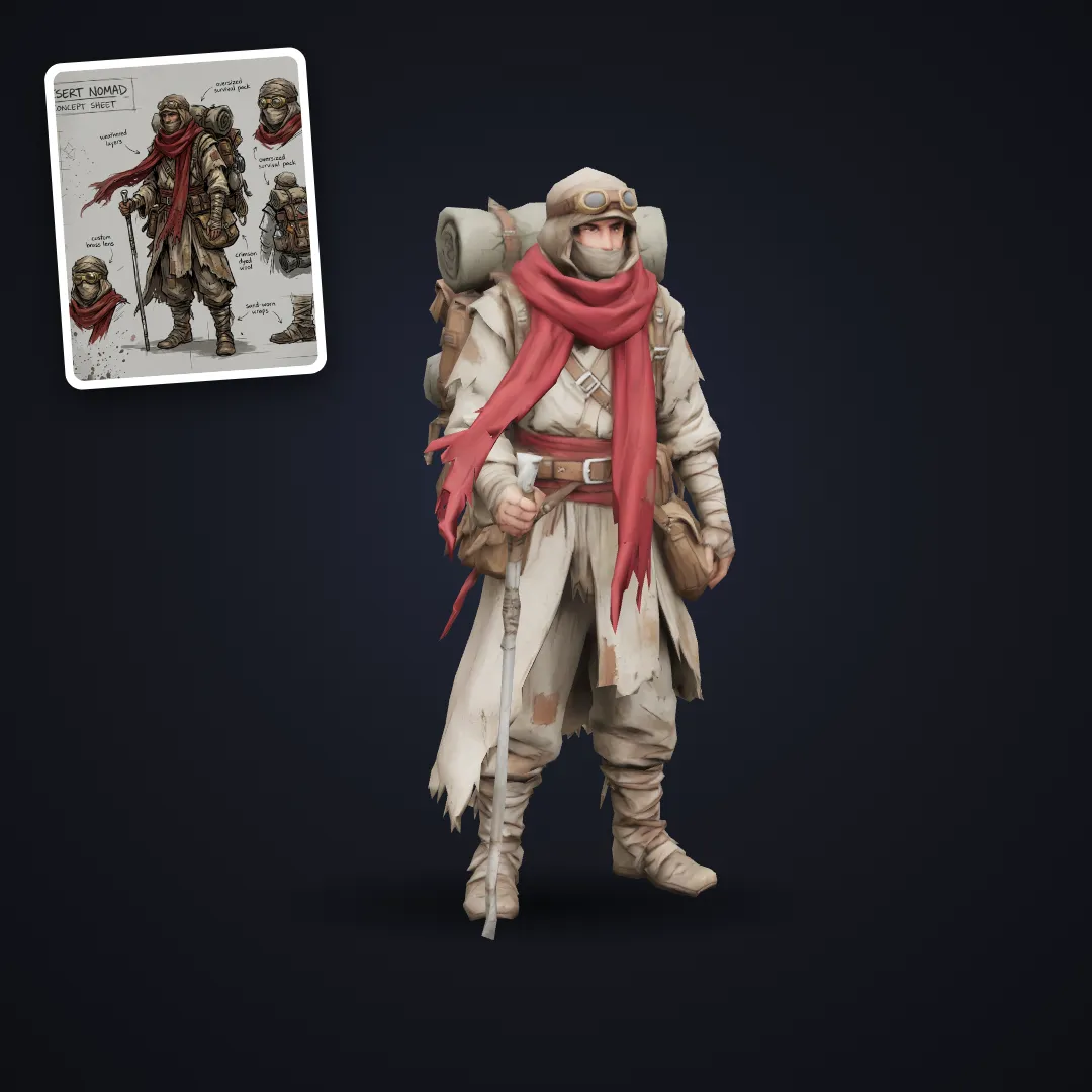 Concept Art to 3D: example result