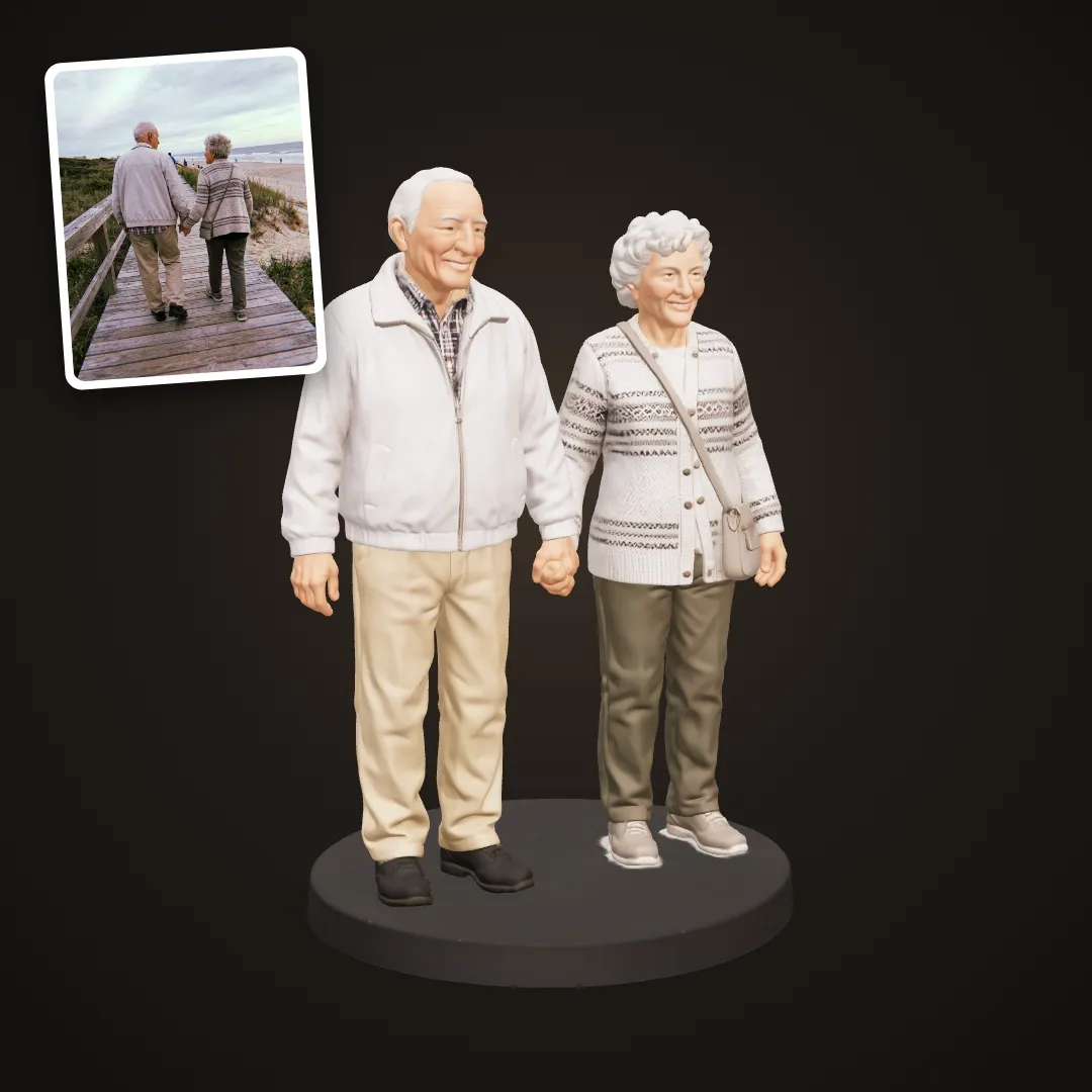 Elderly couple figurine
