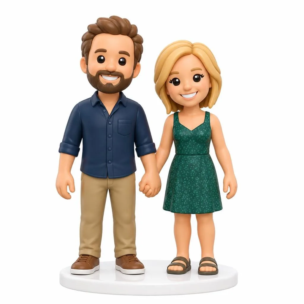 Couple & Family Figurine: Stylized design example