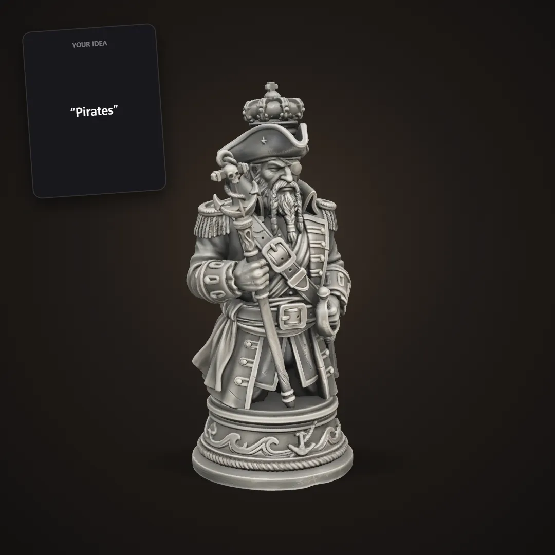 Themed Chess Pieces: example result