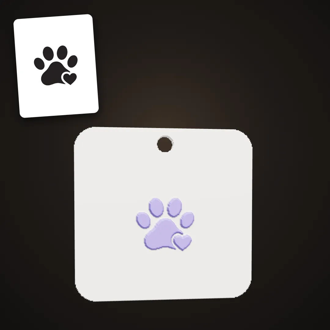 Paw print keychain