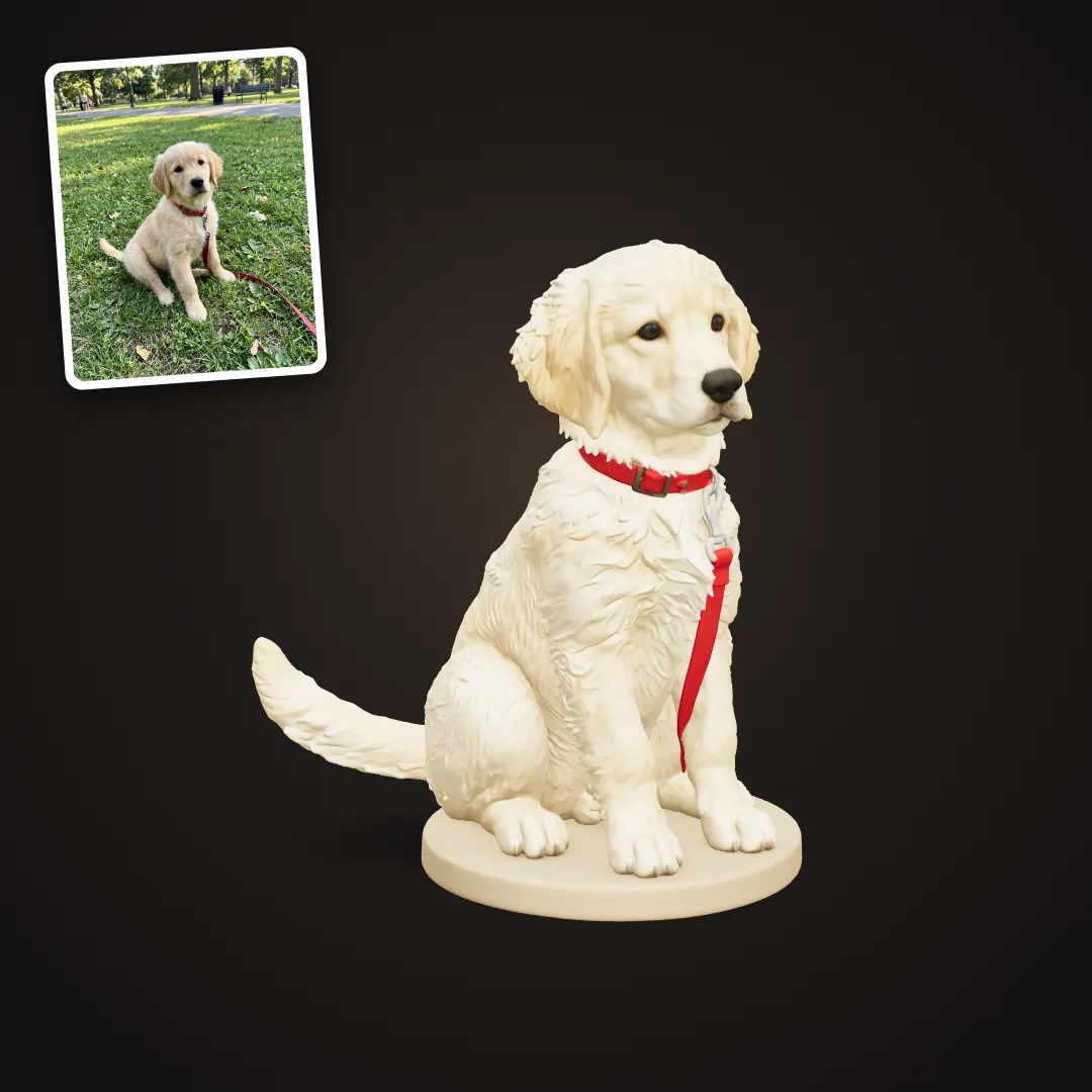 Pet Figurine: Golden retriever puppy figurine