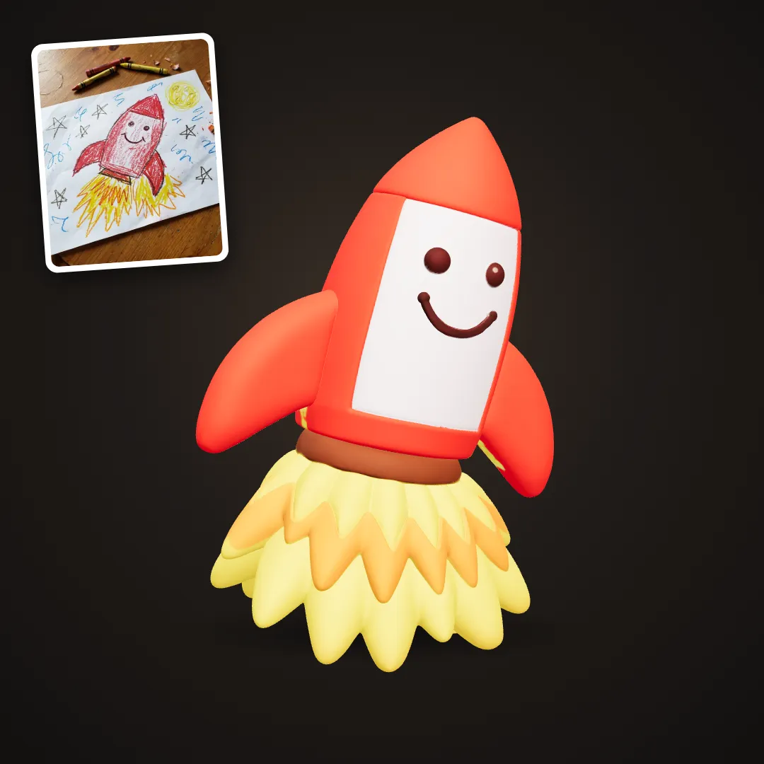 Crayon rocket turned into a toy
