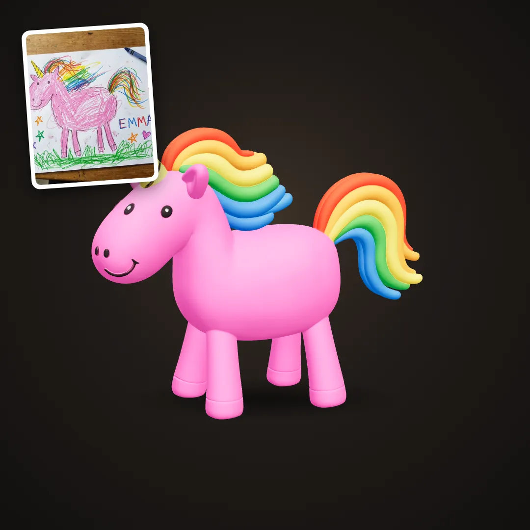 Crayon unicorn turned into a toy