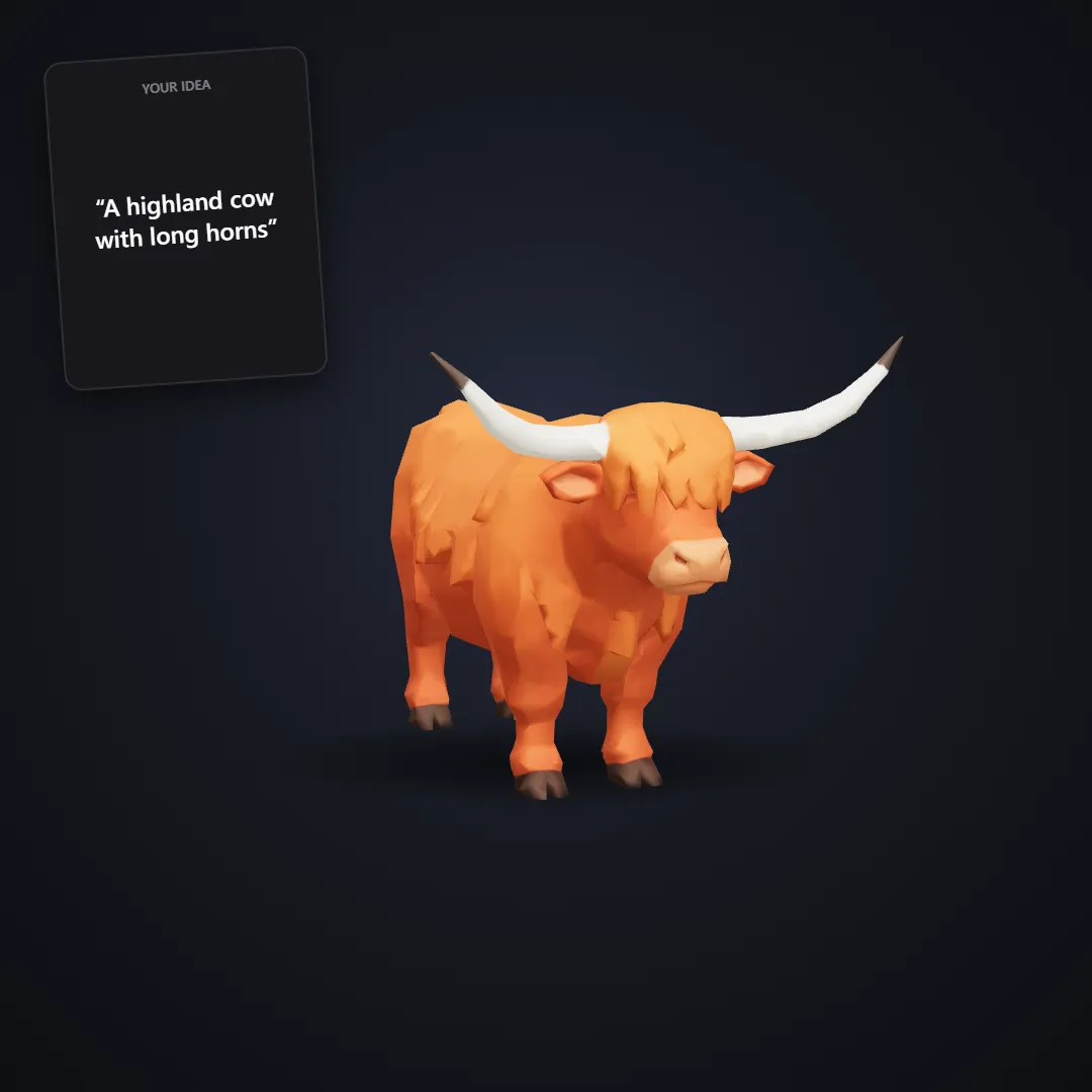 Low-poly highland cow