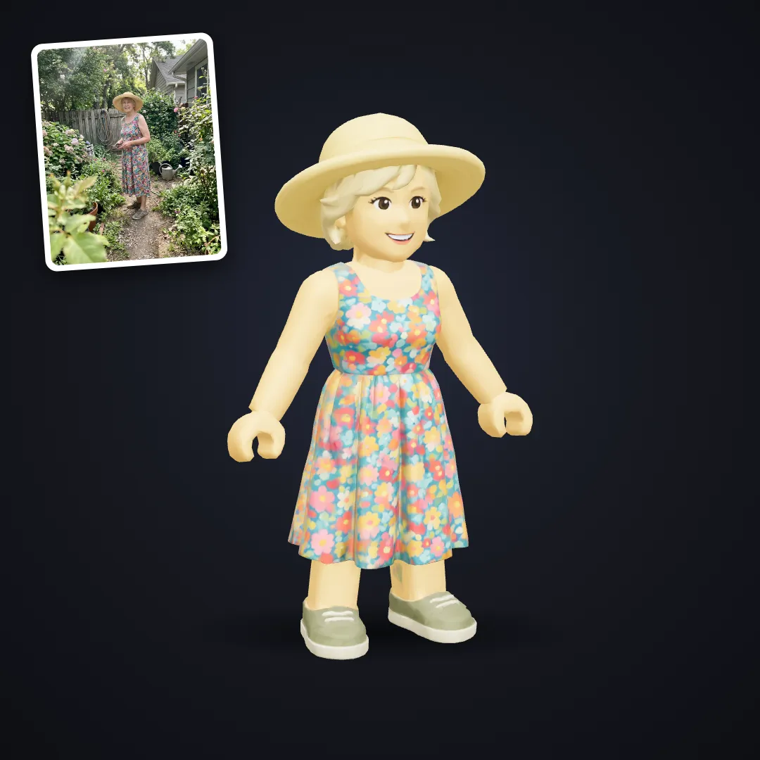Gardener as a cartoon game character