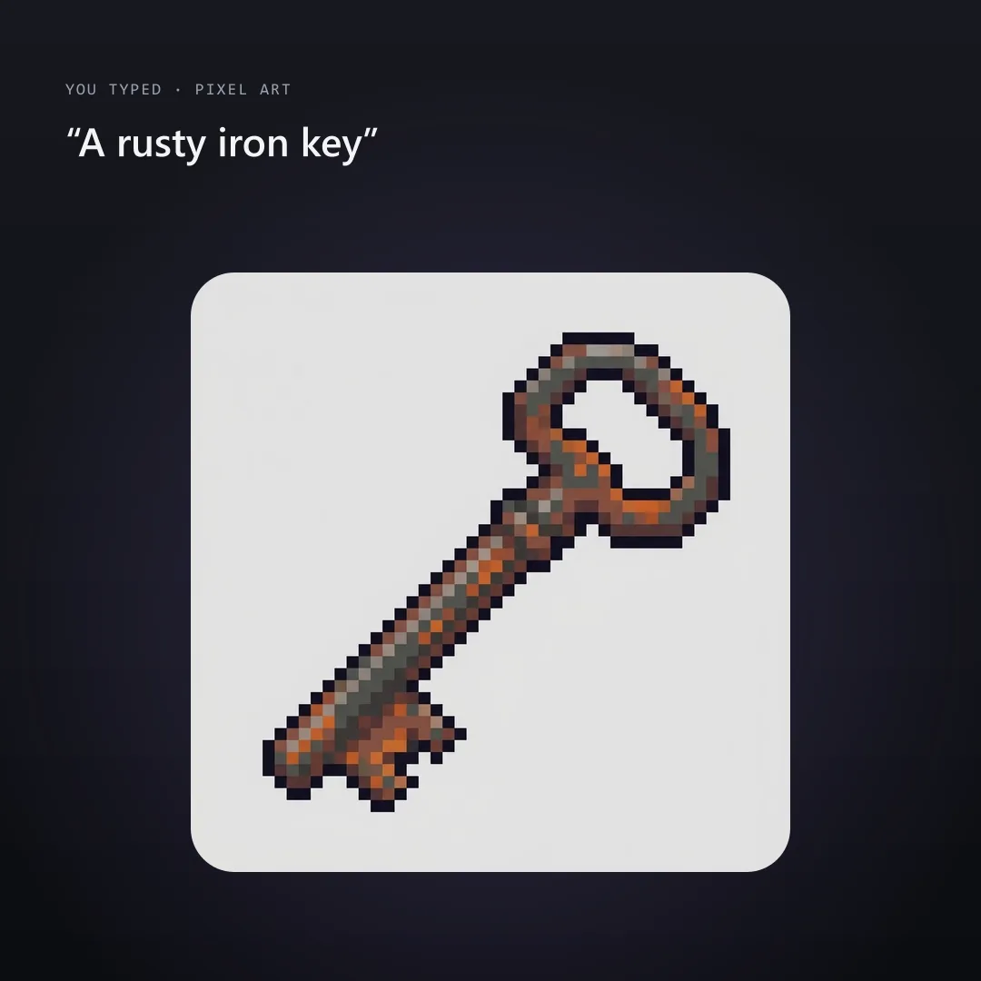 Pixel art key icon