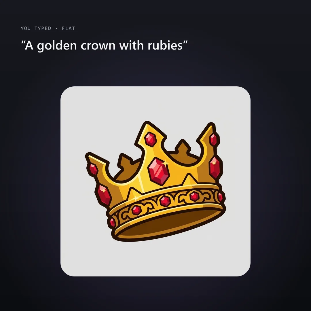 Flat crown icon