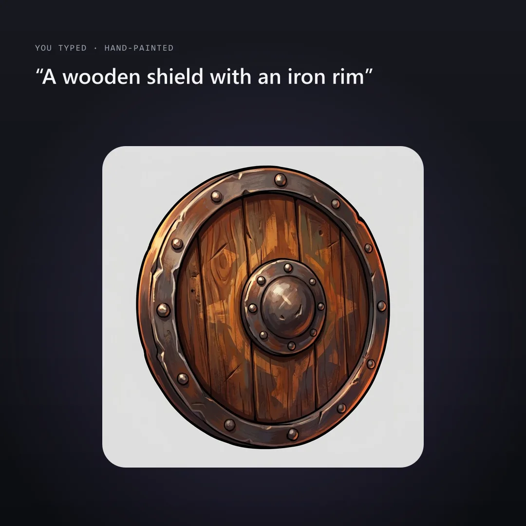 Hand-painted shield icon