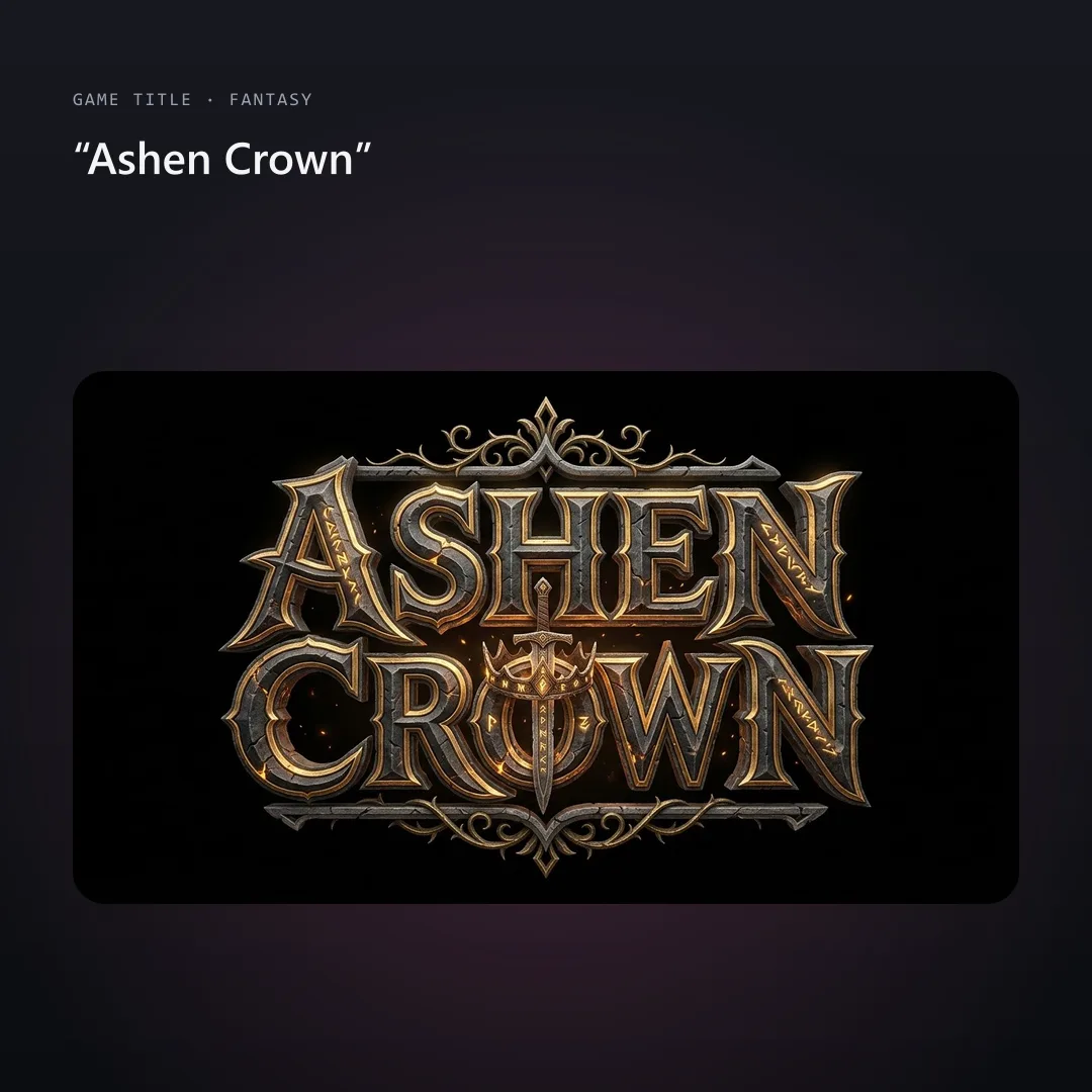 Fantasy logo for Ashen Crown