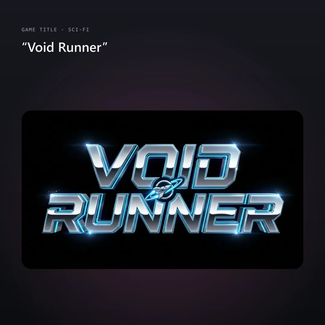 Sci-fi logo for Void Runner
