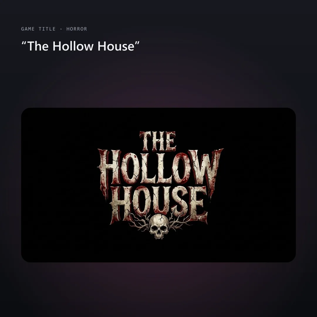 Horror logo for The Hollow House