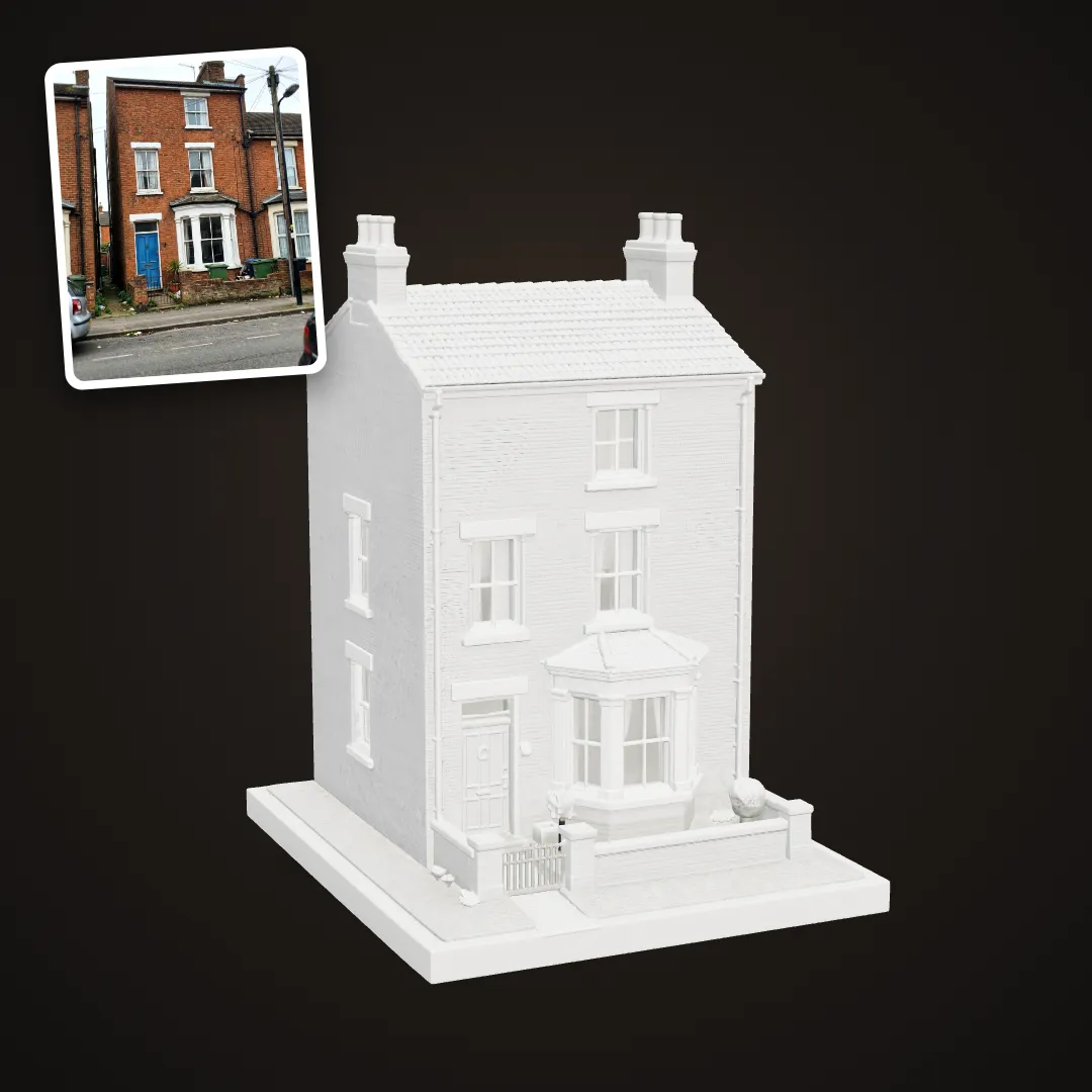 Brick townhouse as an architect's model