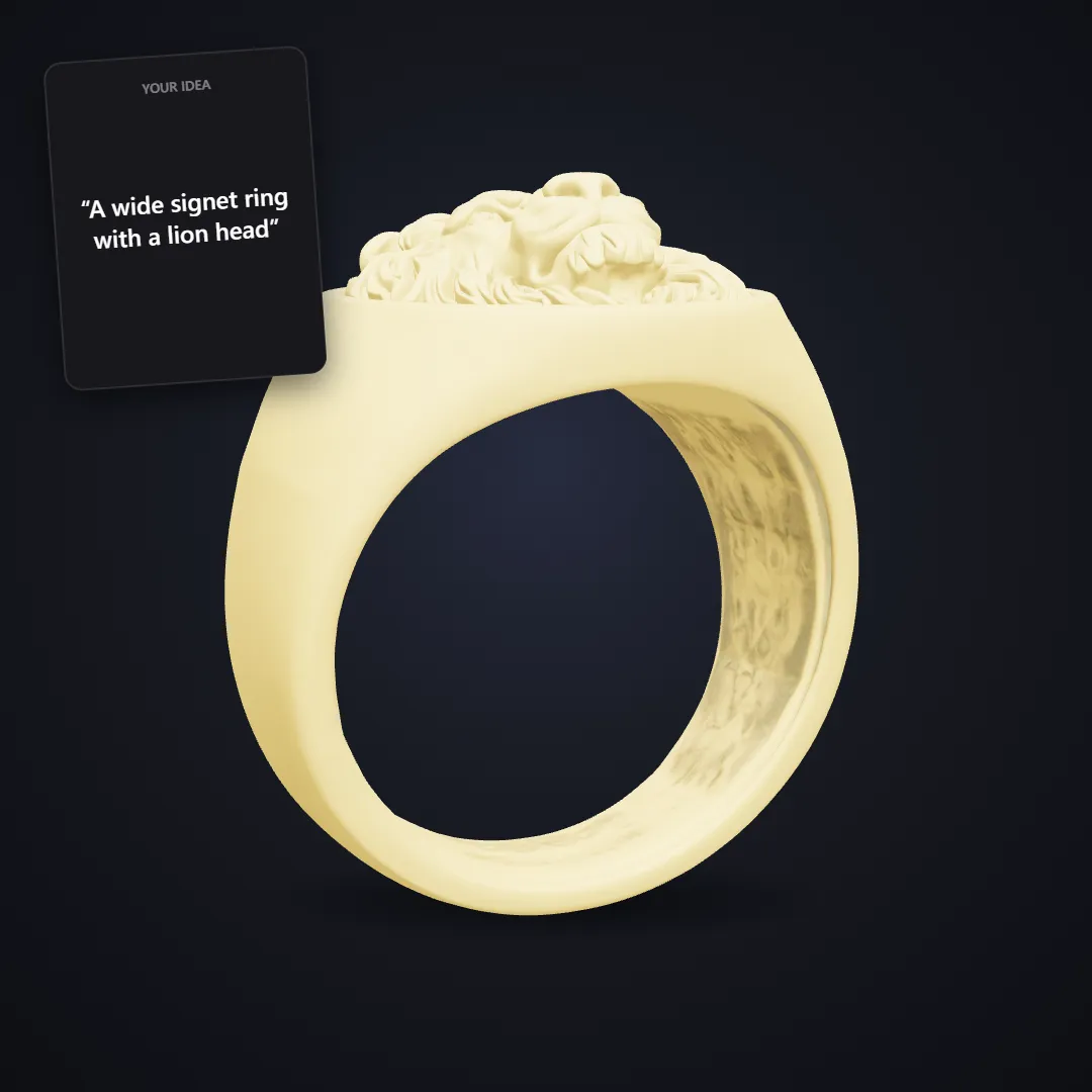 Gold lion signet ring