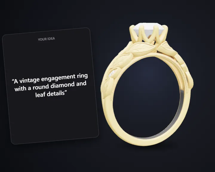 Jewelry Designer: Describe a ring or pendant and get a 3D jewelry model