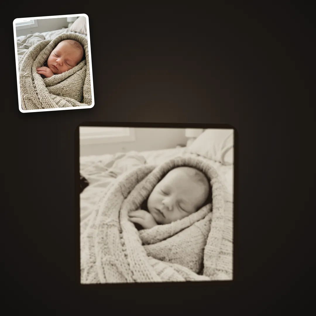 Baby photo lithophane