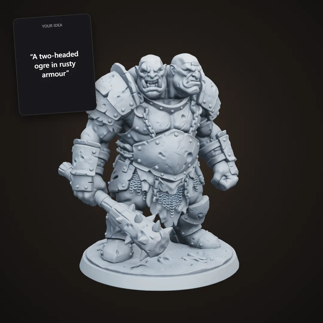 Two-headed ogre miniature