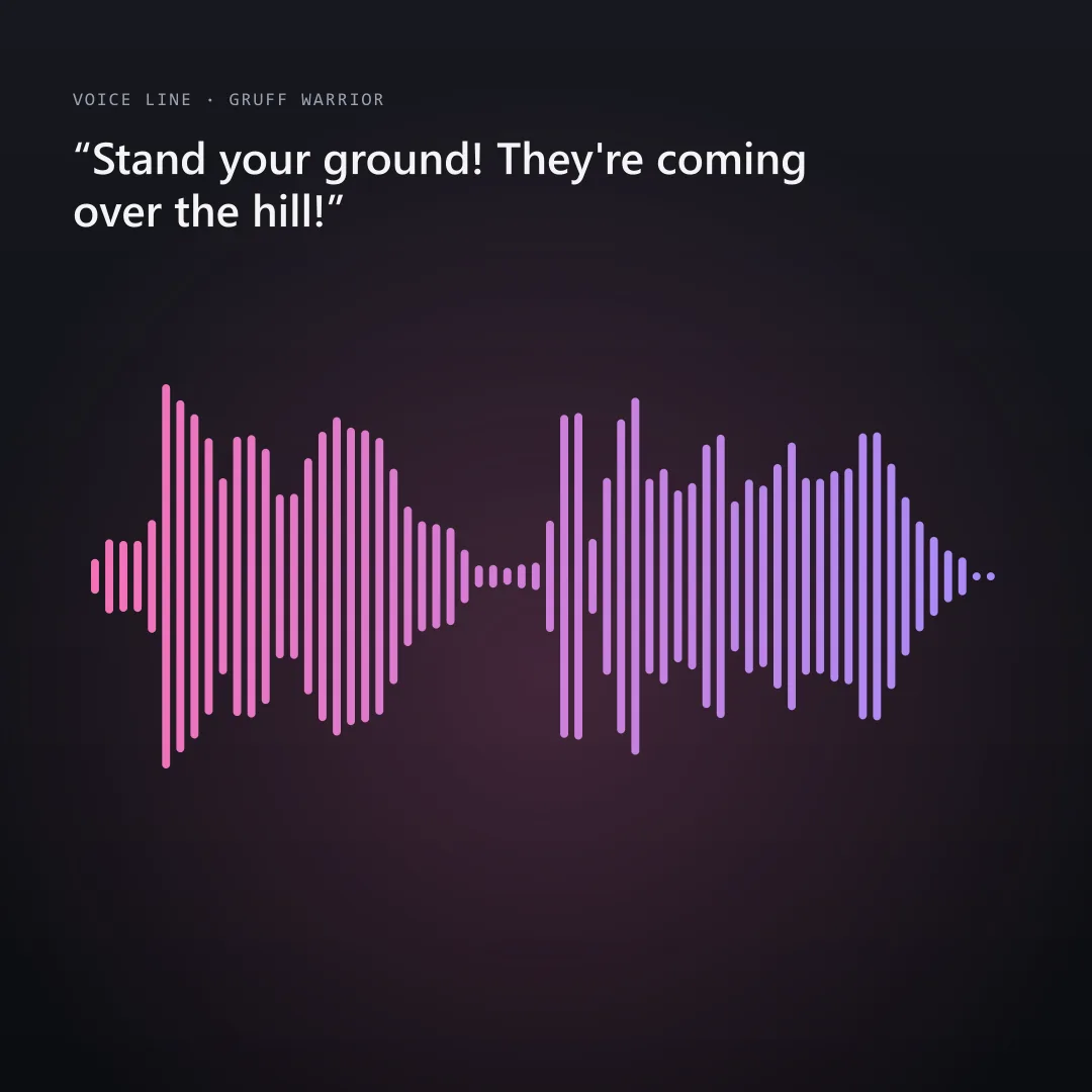 Gruff warrior voice line