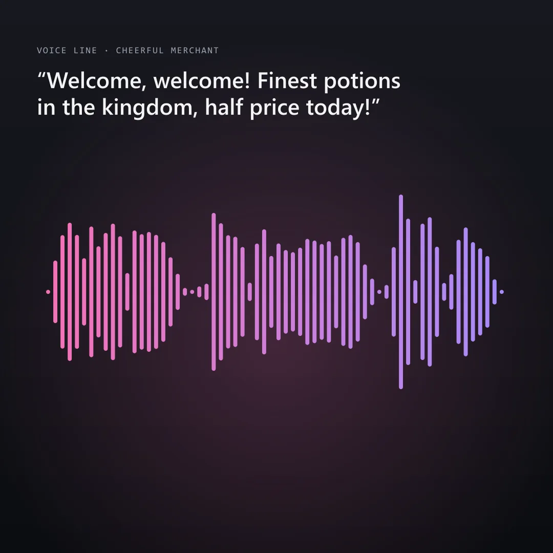 Cheerful merchant voice line