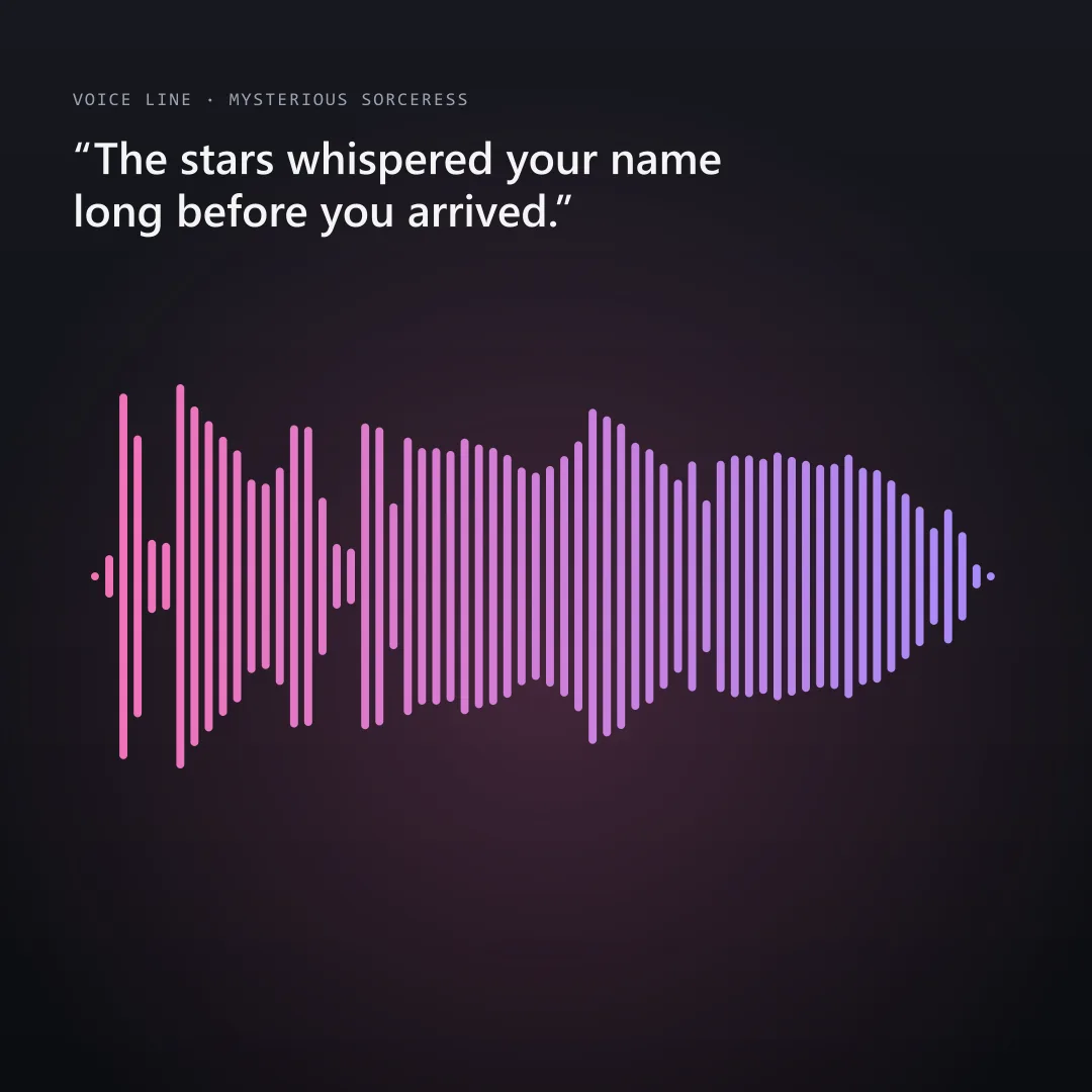 Mysterious sorceress voice line