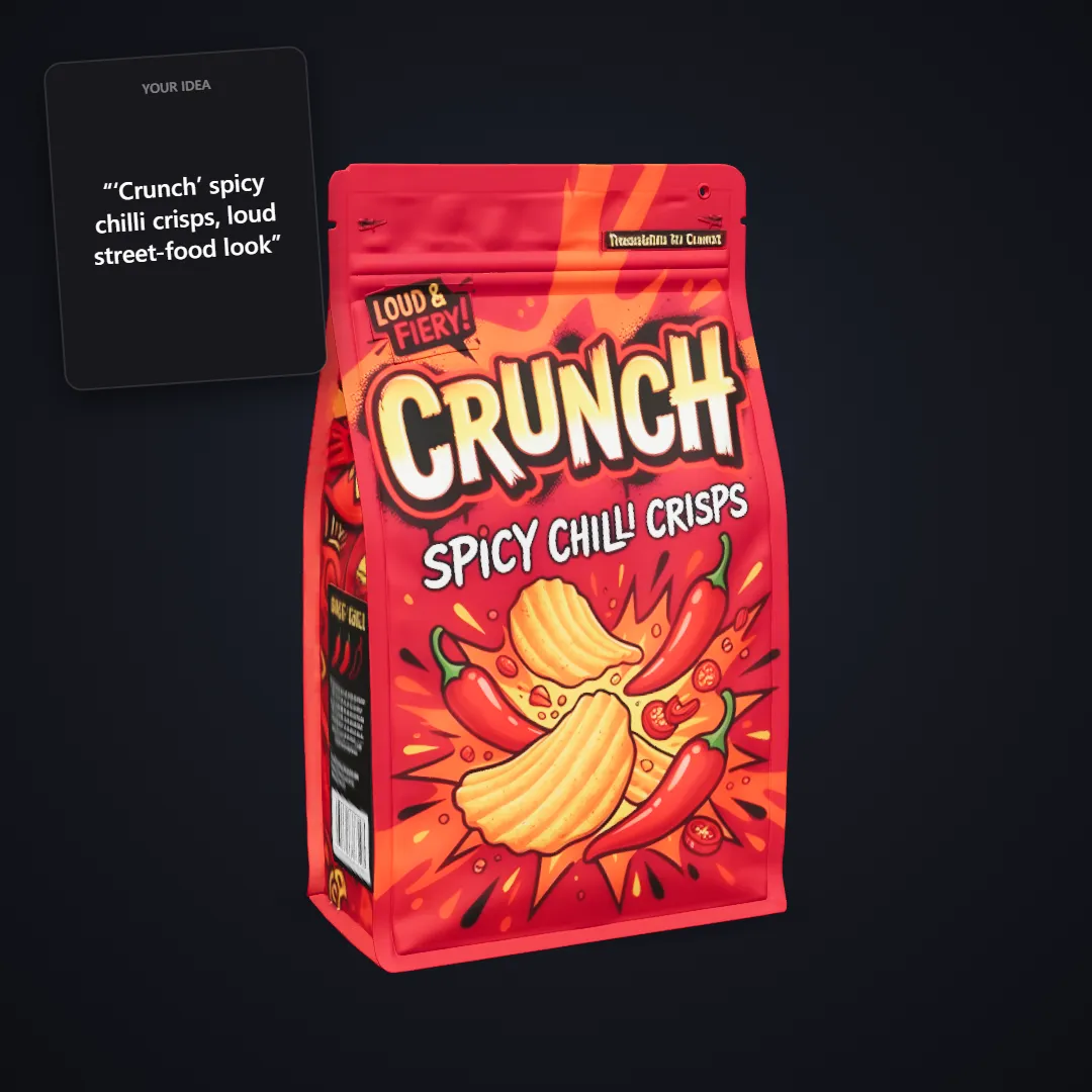Chilli crisps pouch mockup