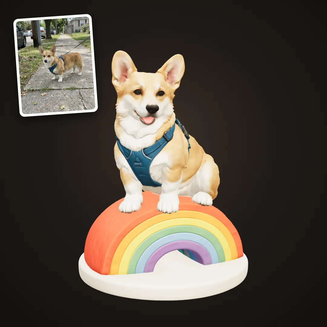 Corgi on a rainbow