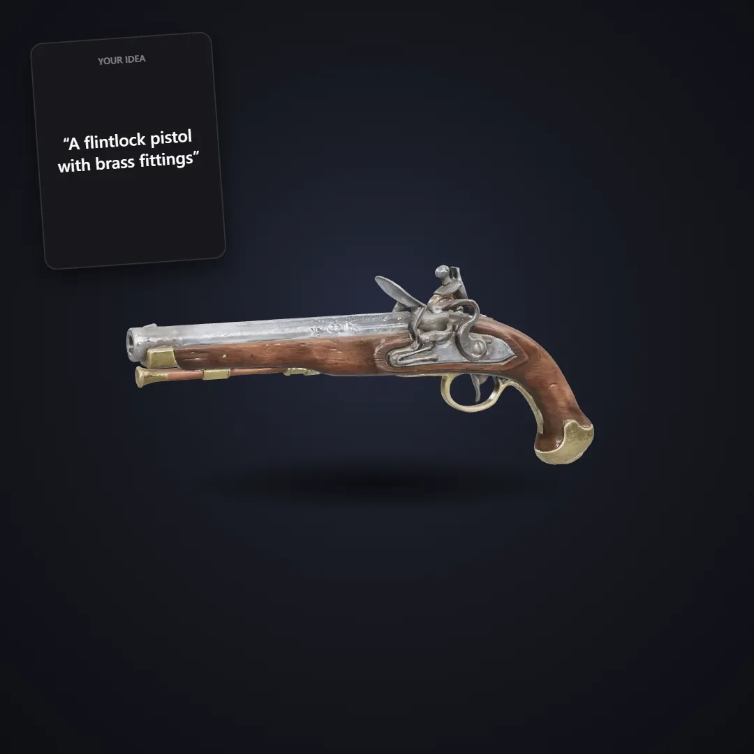 Realistic flintlock pistol