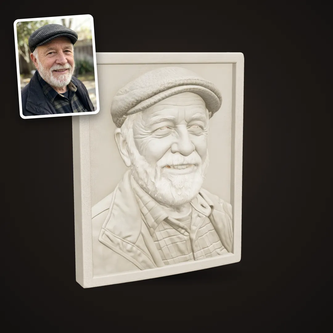 Grandfather portrait in stone