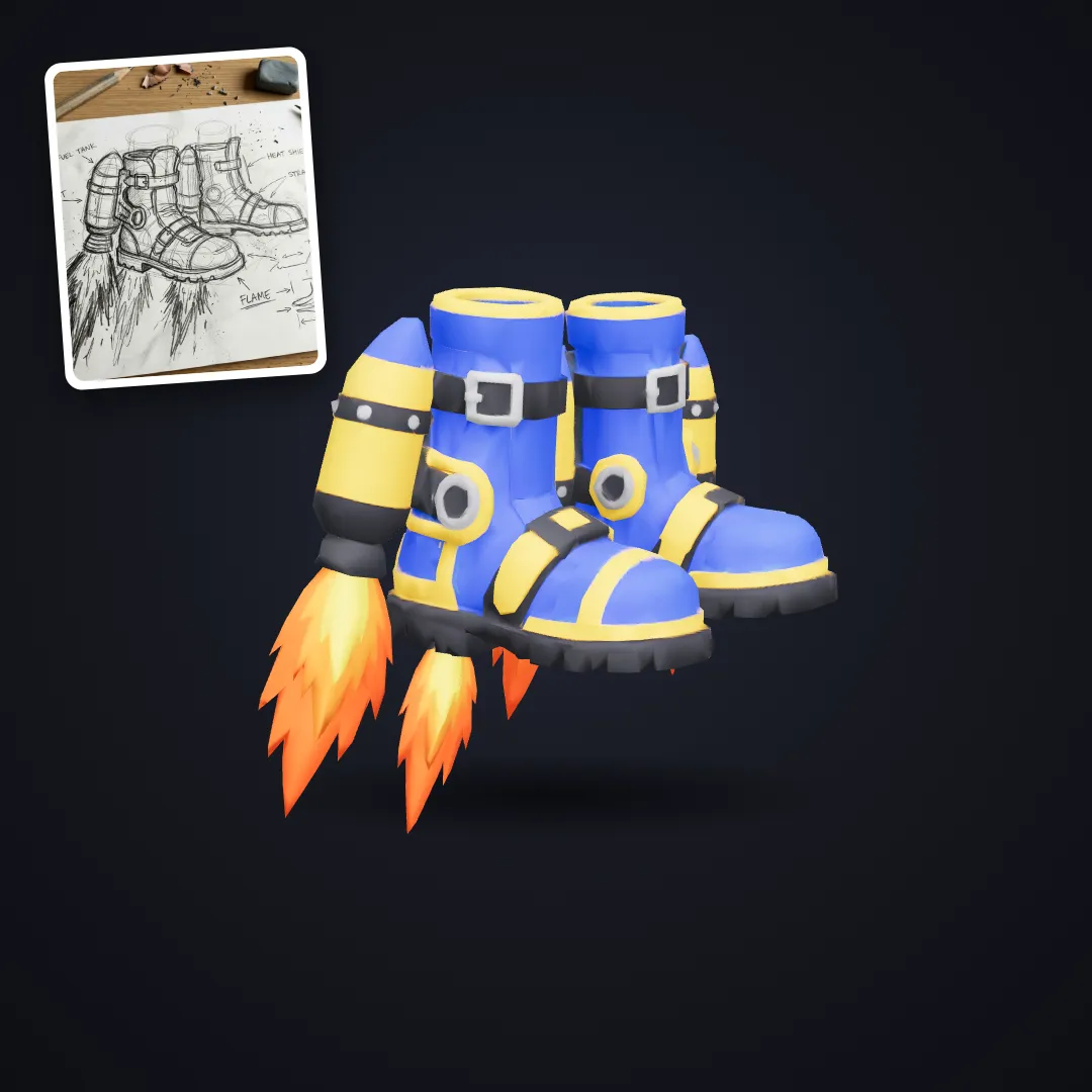 Rocket boots sketch to Roblox model