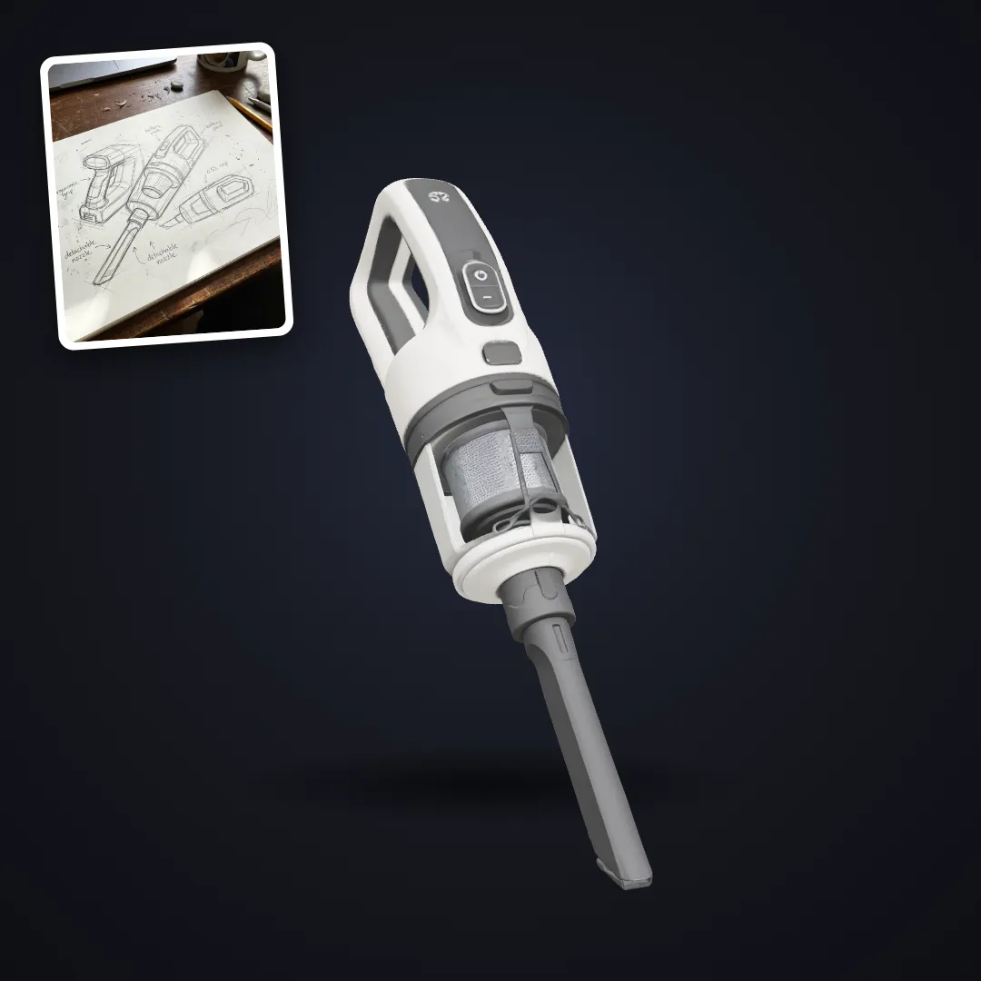 Sketch to Product Prototype: Vacuum sketch to 3D prototype
