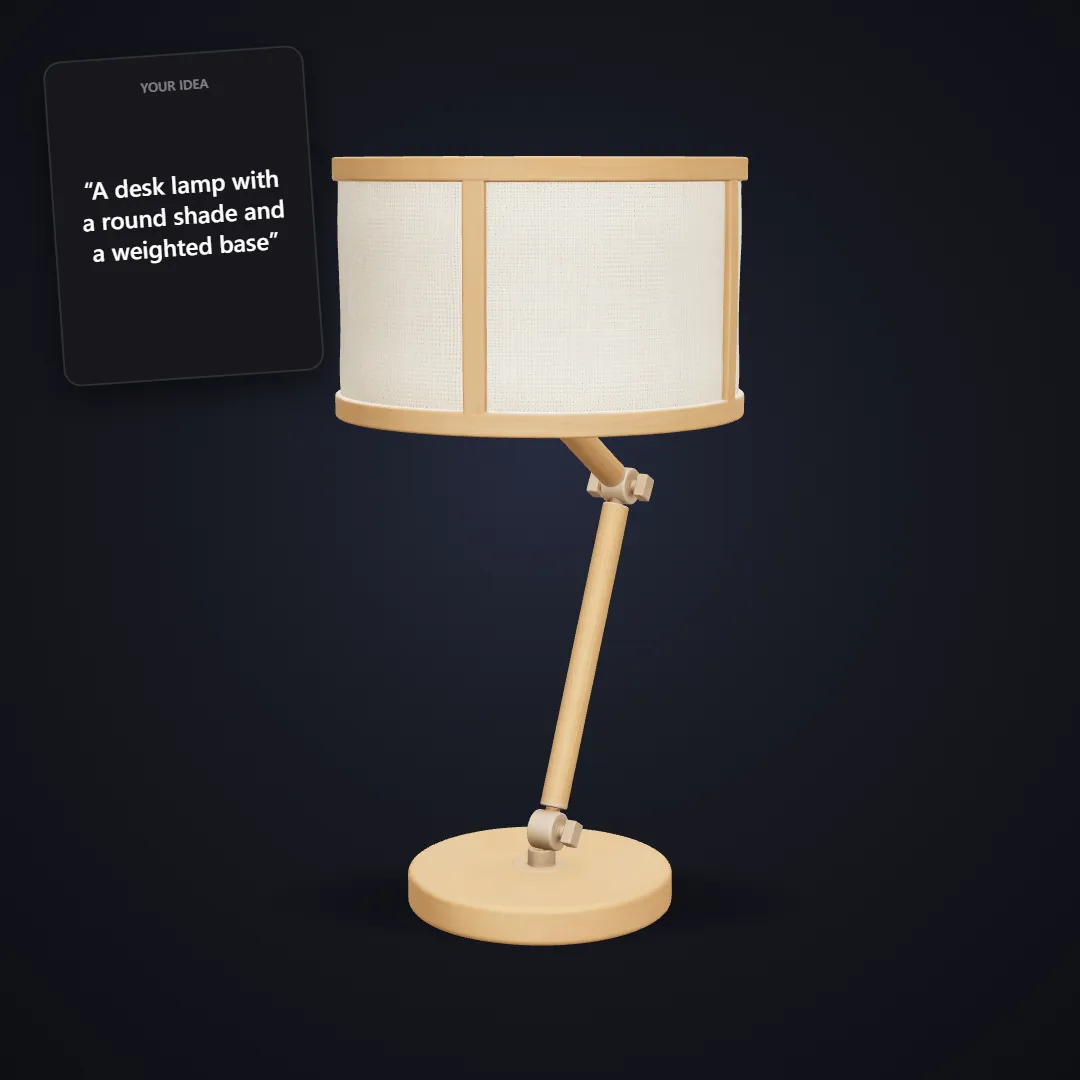 Wood and fabric desk lamp prototype