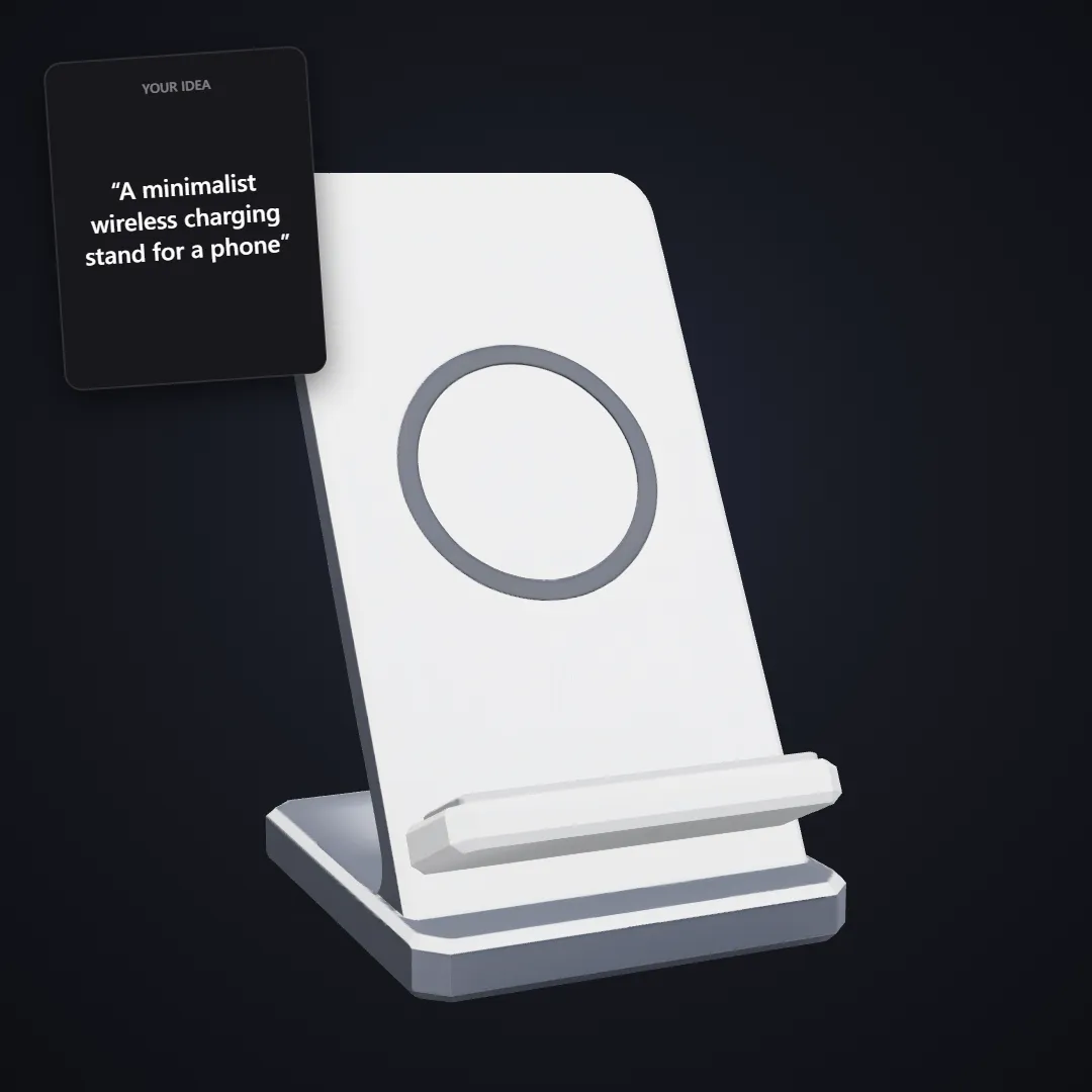 Brushed metal charging stand prototype
